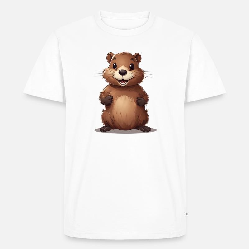 Biber - Männer Premium Bio T-Shirt - Weiß