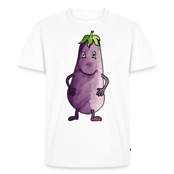 Aubergine - T-shirt Premium bio Homme - blanc - Devant - Nico (187cm)