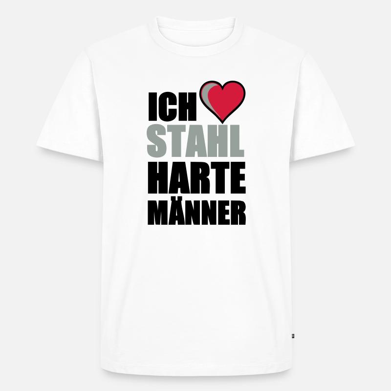 Stahlharte Männer Geschenk - Männer Premium Bio T-Shirt - Weiß
