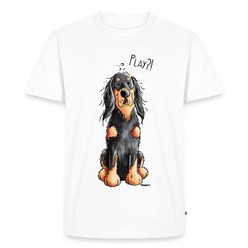 Drôle Gordon Setter dessin animé - Chien - Cadeau - T-shirt Premium bio Homme - blanc - Devant - Nico (187cm)