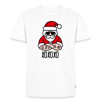 xoxoxo xoxo xo ho Hugs Kisses Santa Claus - Men's Premium Organic T-Shirt - white - Front - Nico (187cm)
