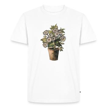 Vintage Floral Pot Floral Retro Shirt - Men's Premium Organic T-Shirt - white - Front - Nico (187cm)