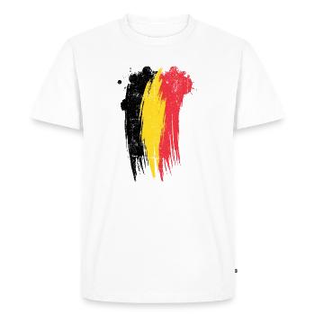 Vivid Dual-Brush Abstract Splash - Men's Premium Organic T-Shirt - white - Front - Nico (187cm)