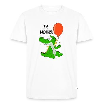 Grand frère Mignon animal - T-shirt Premium bio Homme - blanc - Devant - Nico (187cm)