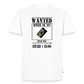 WANTED CASSETTE AUDIO - T-shirt Premium bio Homme - blanc - Devant - Nico (187cm)