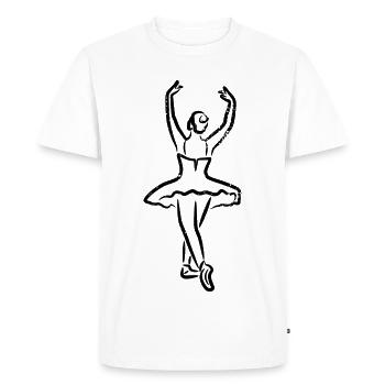 Ballerina Sketch - Men's Premium Organic T-Shirt - white - Front - Nico (187cm)