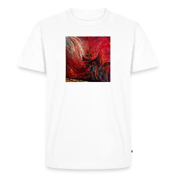 Fire Swirl Canvas Print - Men's Premium Organic T-Shirt - white - Front - Nico (187cm)