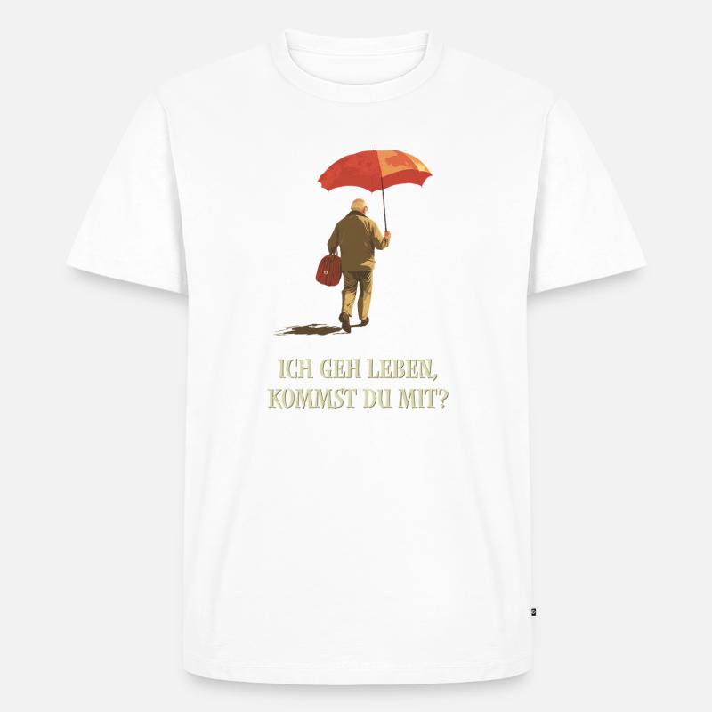Ich geh leben - kommst du mit? - Männer Premium Bio T-Shirt - Weiß