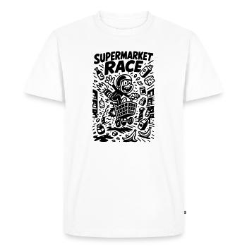 Supermarché Course Enfants Drôle - T-shirt Premium bio Homme - blanc - Devant - Nico (187cm)