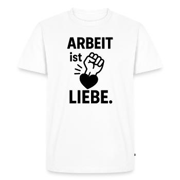 work love motivation - Men's Premium Organic T-Shirt - white - Front - Nico (187cm)