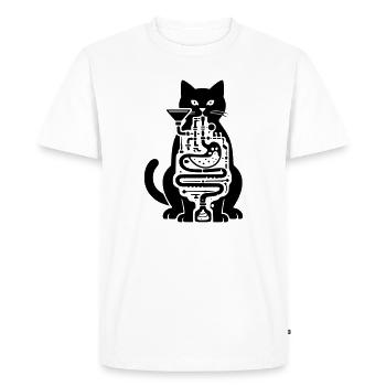 Cat Digestion - Men's Premium Organic T-Shirt - white - Front - Nico (187cm)