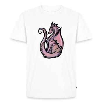 Pastel Dragon Silhouette - Men's Premium Organic T-Shirt - white - Front - Nico (187cm)
