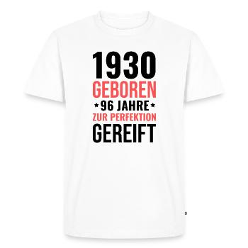 Born in 1930 – Matured to perfection - Men's Premium Organic T-Shirt - white - Front - Nico (187cm)