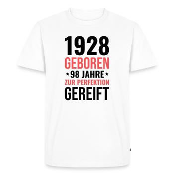 Né en 1928 – Mature à la perfection - T-shirt Premium bio Homme - blanc - Devant - Nico (187cm)