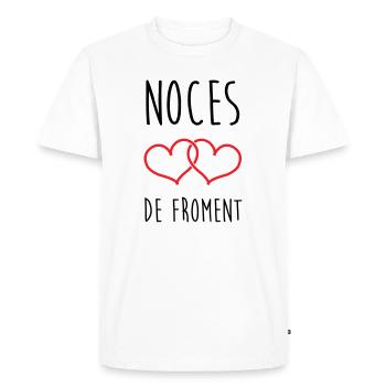 noces de froment 3 ans de mariage - T-shirt Premium bio Homme - blanc - Devant - Nico (187cm)