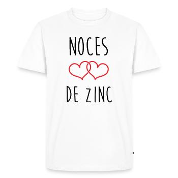 Zinc Wedding 76 Years - Men's Premium Organic T-Shirt - white - Front - Nico (187cm)