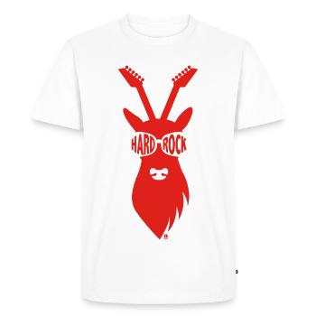 Cerf rocker avec bois de guitare - rouge - T-shirt Premium bio Homme - blanc - Devant - Nico (187cm)