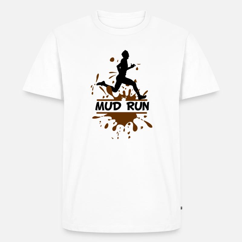 Mud Run Man – Modder Runner - Männer Premium Bio T-Shirt - Weiß