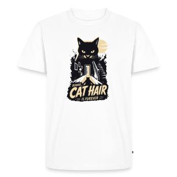 Beware Cat Hair Forever - Men's Premium Organic T-Shirt - white - Front - Nico (187cm)