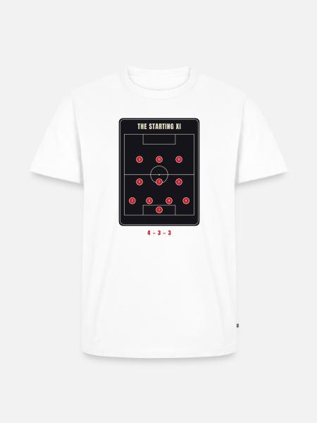 Startelf 4-3-3 Fußballformation - Männer Premium Bio T-Shirt - Weiß