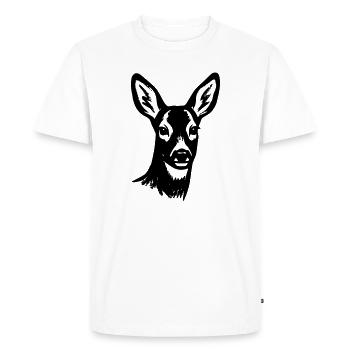 Silhouette de cerfs Forêt Animal Cottagecore Amis de la nature - T-shirt Premium bio Homme - blanc - Devant - Nico (187cm)