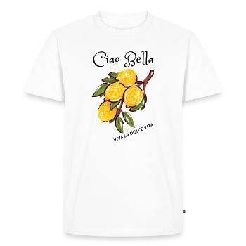 Lemon Branch Illustration - Men's Premium Organic T-Shirt - white - Front - Nico (187cm)