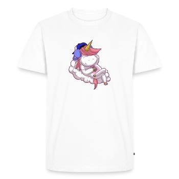 Unicorn Unicorn on Cloud Cool - Men's Premium Organic T-Shirt - white - Front - Nico (187cm)