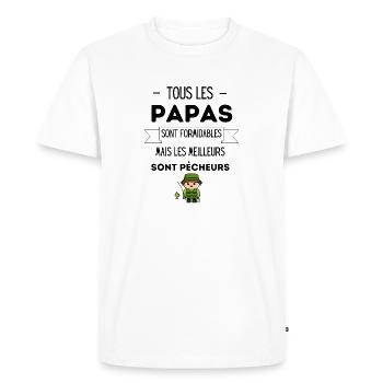papa Pécheurs - T-shirt Premium bio Homme - blanc - Devant - Nico (187cm)