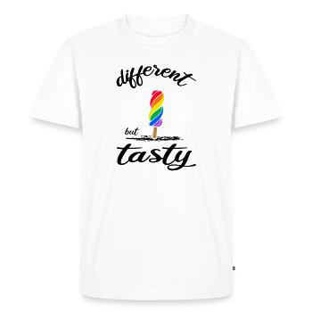 LGBT pride rainbow gay parade "tasty ice" - Men's Premium Organic T-Shirt - white - Front - Nico (187cm)