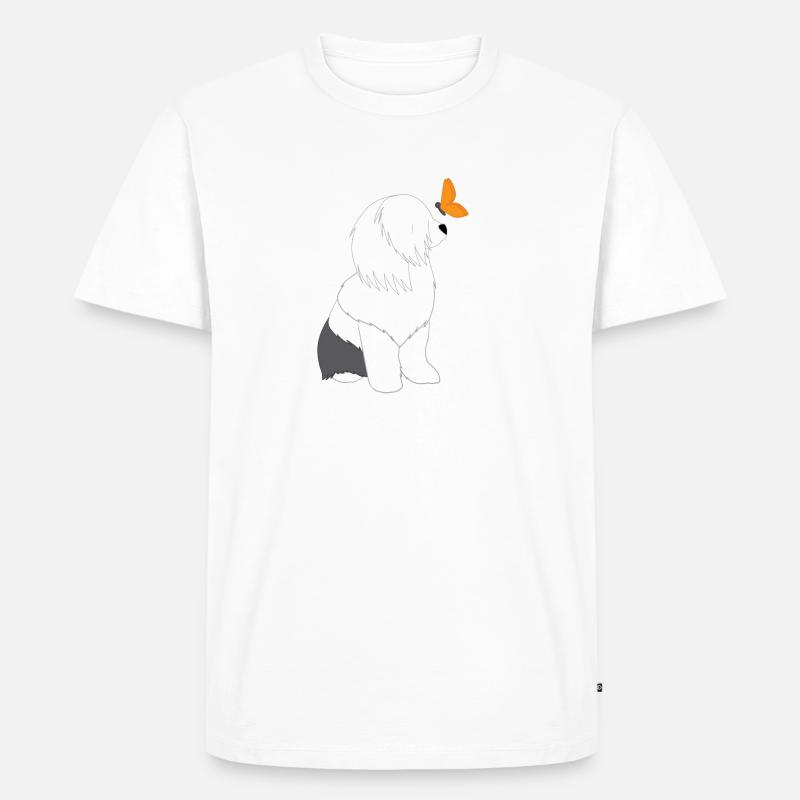 Bobtail - Schmetterling - Geschenk - Männer Premium Bio T-Shirt - Weiß