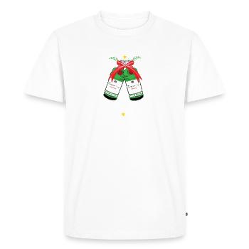 Gin-Gle Bells ... Gin Gin tout le chemin - Noël - T-shirt Premium bio Homme - blanc - Devant - Nico (187cm)