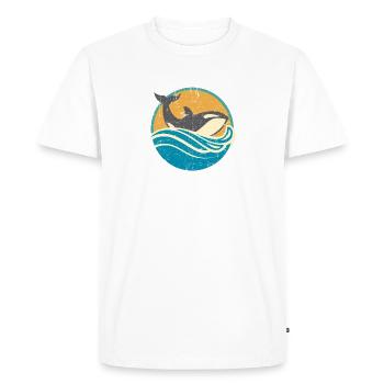 Design d'épaulard en détresse rétro pour Orca - T-shirt Premium bio Homme - blanc - Devant - Nico (187cm)