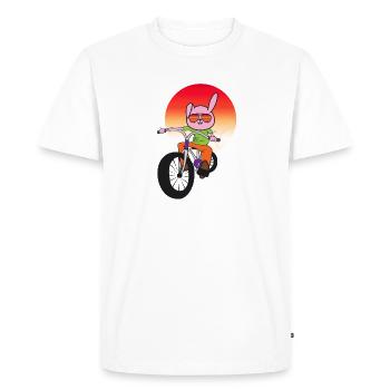 Lapin sur vélo lapin enfants enfants - T-shirt Premium bio Homme - blanc - Devant - Nico (187cm)