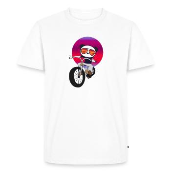 Panda sur vélo panda ours enfant enfants Enfants Enfants - T-shirt Premium bio Homme - blanc - Devant - Nico (187cm)
