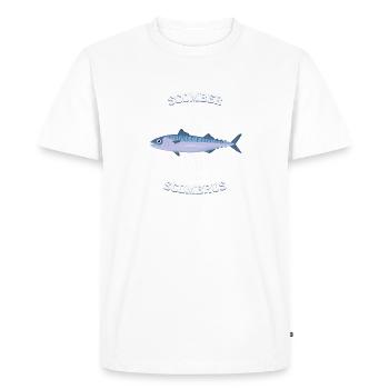 Scomber scombrus maquereau cadeau poisson d’eau salée - T-shirt Premium bio Homme - blanc - Devant - Nico (187cm)
