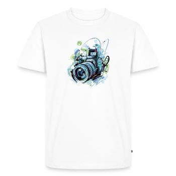 Camera Colorful Style - Men's Premium Organic T-Shirt - white - Front - Nico (187cm)