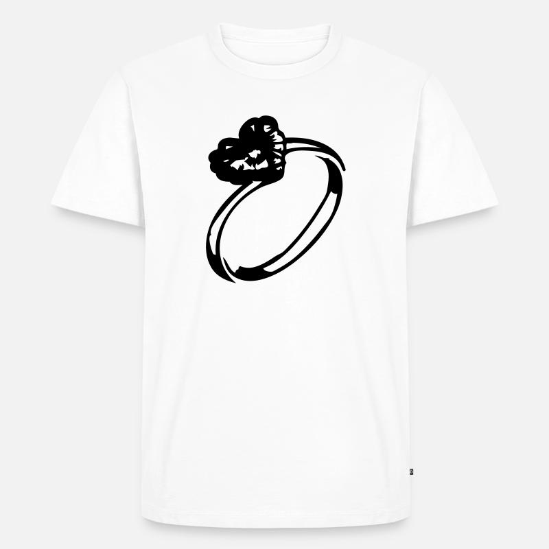 Herz-Diamant-Ring - Männer Premium Bio T-Shirt - Weiß