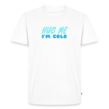 Embrasse-moi, j’ai froid - T-shirt Premium bio Homme - blanc - Devant - Nico (187cm)