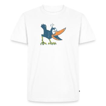 Funny birds raven - Men's Premium Organic T-Shirt - white - Front - Nico (187cm)