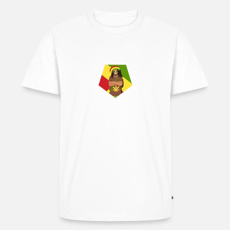 Reggae Rastamann - Geschenk - Männer Premium Bio T-Shirt - Weiß