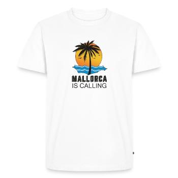 Majorque appelle - T-shirt Premium bio Homme - blanc - Devant - Nico (187cm)