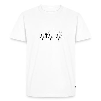 Heartbeat fishing for fisherman - Men's Premium Organic T-Shirt - white - Front - Nico (187cm)