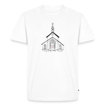Church - Men's Premium Organic T-Shirt - white - Front - Nico (187cm)