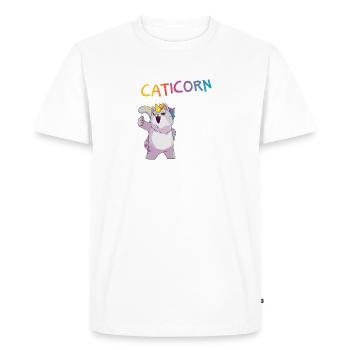Caticorn Unicorn Cat - Men's Premium Organic T-Shirt - white - Front - Nico (187cm)