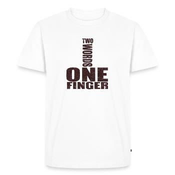 one finger - Men's Premium Organic T-Shirt - white - Front - Nico (187cm)