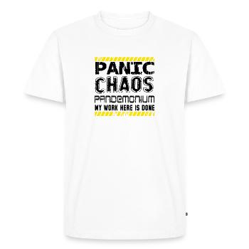 chaos panique - T-shirt Premium bio Homme - blanc - Devant - Nico (187cm)