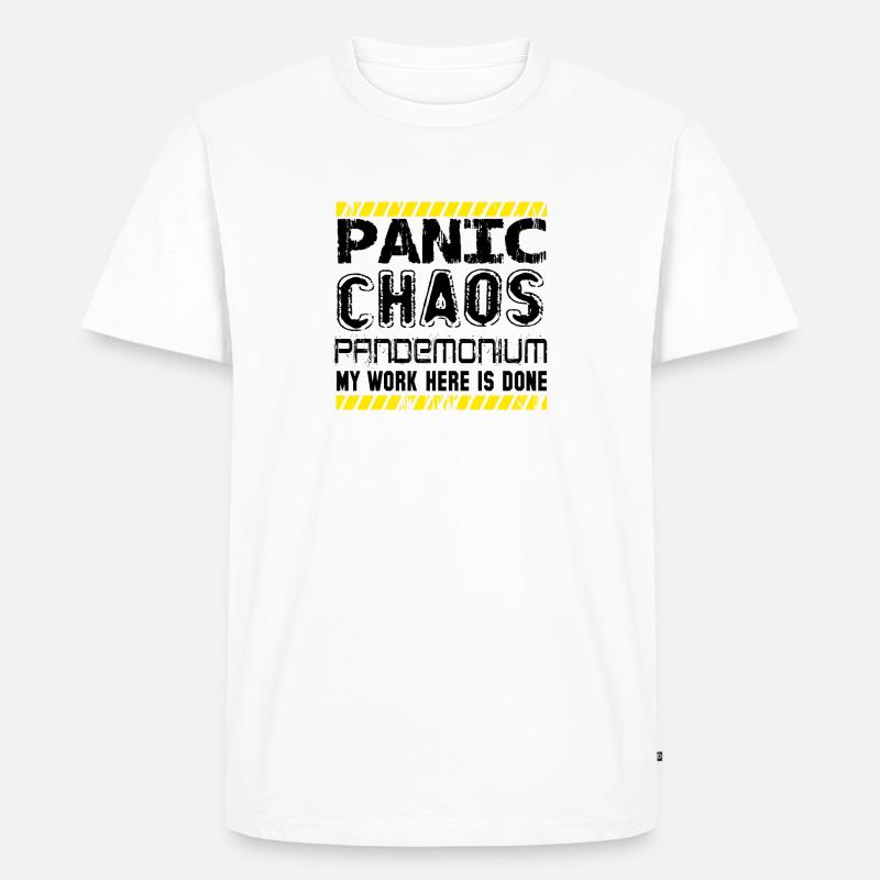 panic chaos - Männer Premium Bio T-Shirt - Weiß