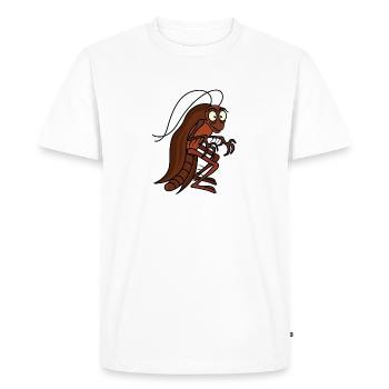 Cockroach Cockroach Cartoon Funny Logo - Men's Premium Organic T-Shirt - white - Front - Nico (187cm)