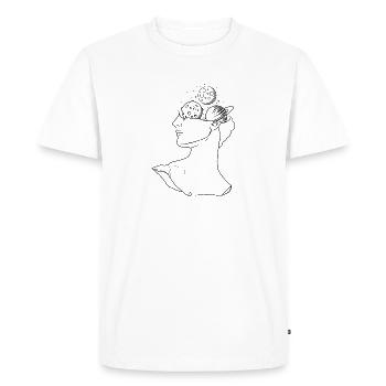 Mondes dans la tête - T-shirt Premium bio Homme - blanc - Devant - Nico (187cm)