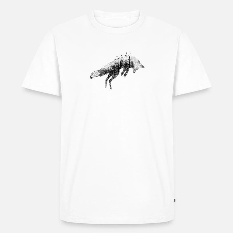 Fuchs und Wald - Männer Premium Bio T-Shirt - Weiß
